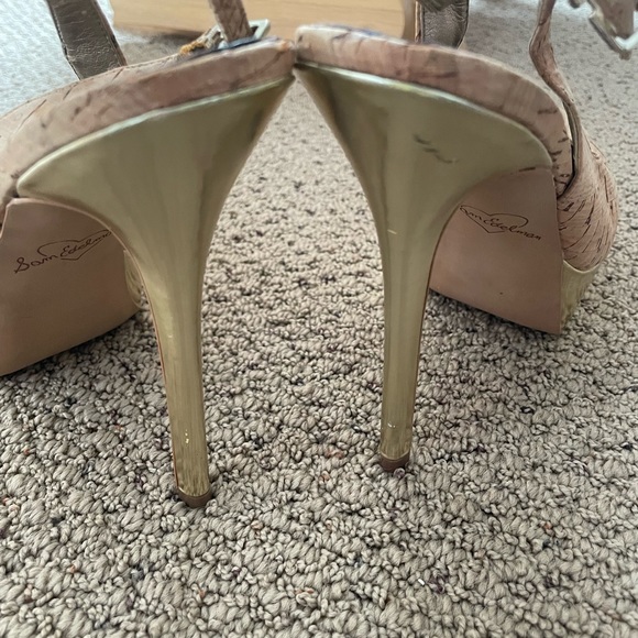 SAM EDELMAN Novato Slingback Pump Cork Stiletto - Picture 12 of 13